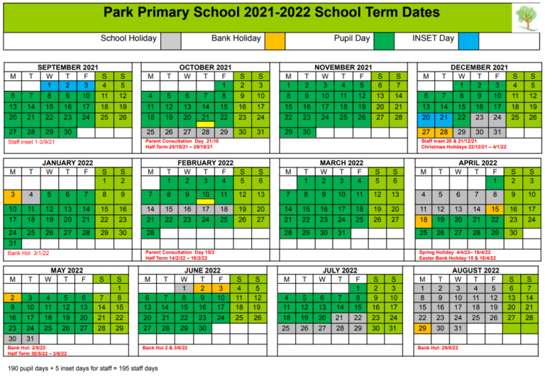 Term Dates – Park Primary School