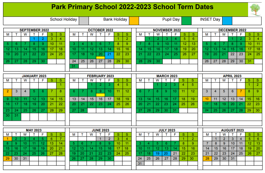 Term Dates Park Primary School